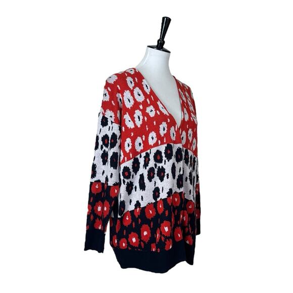 Cabi V-neck Cardigan Sweater Style #6163 Upbeat Navy Red Women’s Size Small - Picture 4 of 13